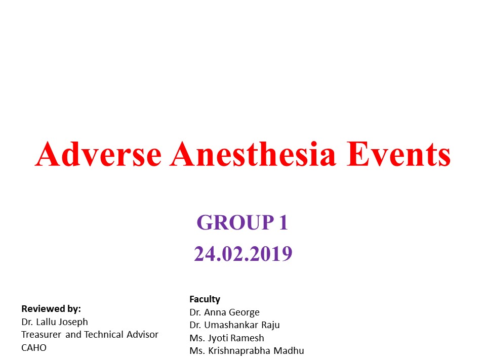 Adverse Anesthesia Events